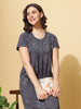 Cotton Blend Designer Maxi Grey Nighty