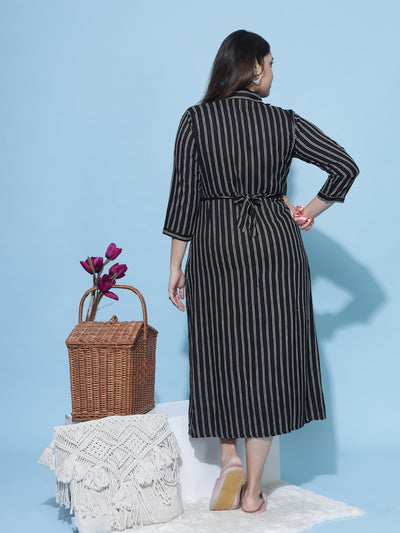 Rayon Maternity Feeding Dress White & Black
