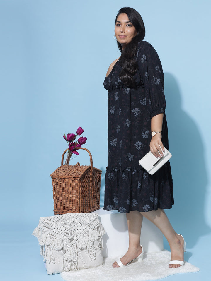  Casual Dresses  Floral Print Dress - Buy Latest Black Dress For Women Online- 9shines label 