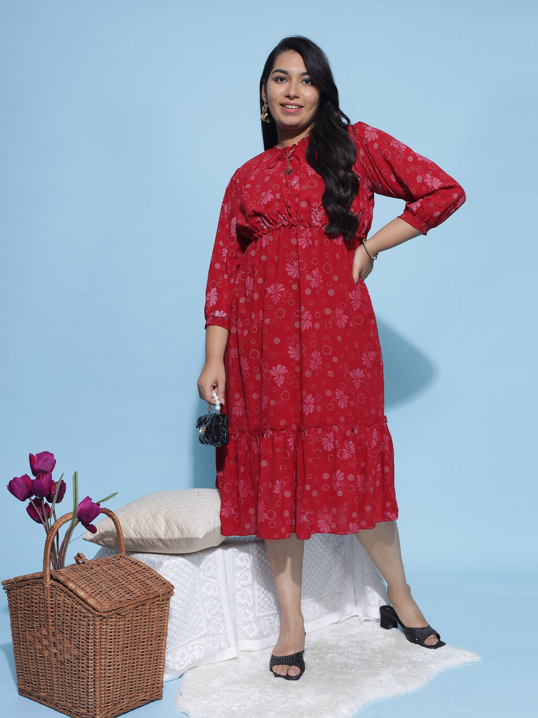  Casual Dresses  Printed Dresses For Women - Buy Stylish Red Dress Online- 9shines label 