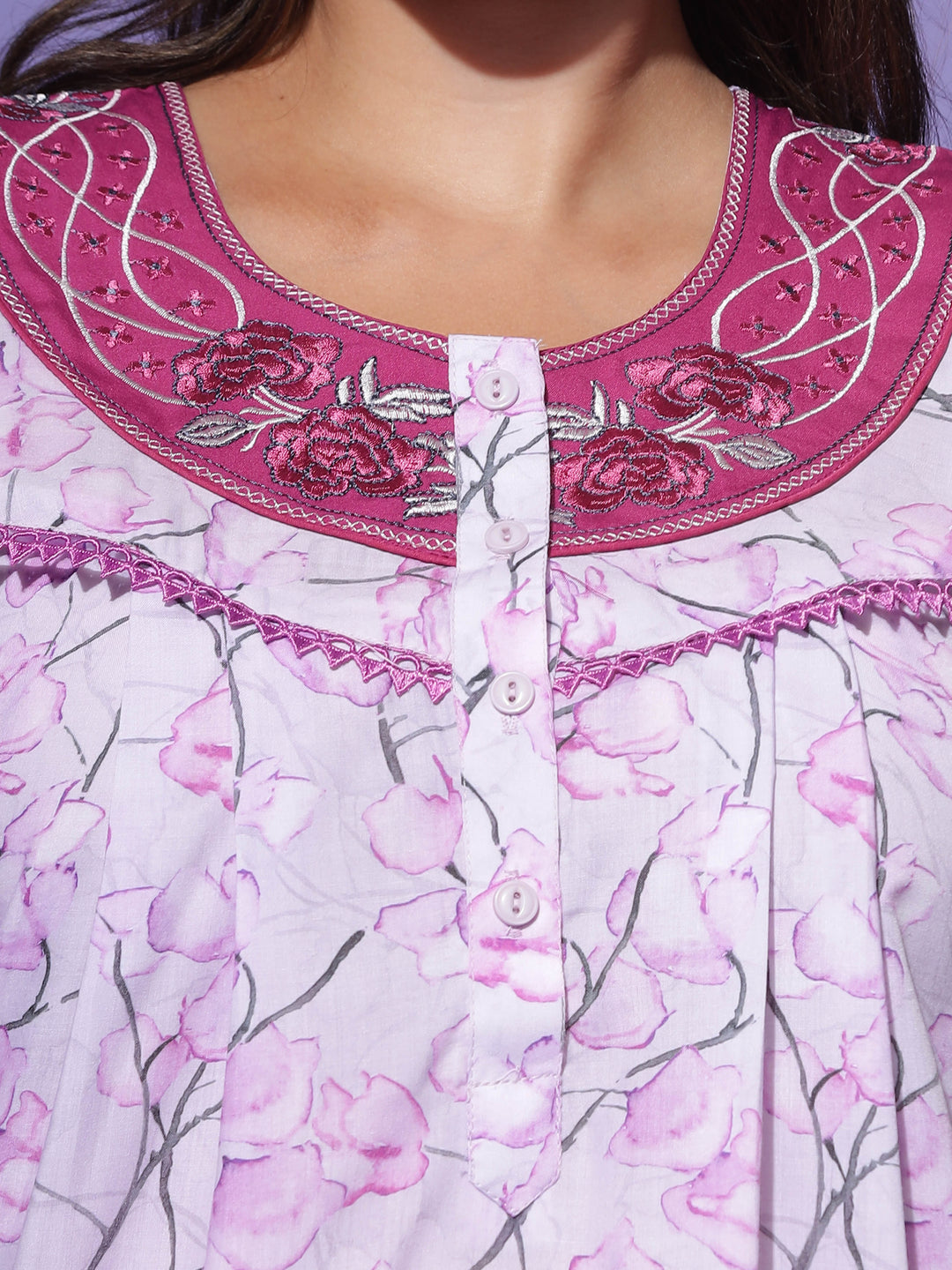 Rose Floral Nightdress: Timeless Charm & Comfort