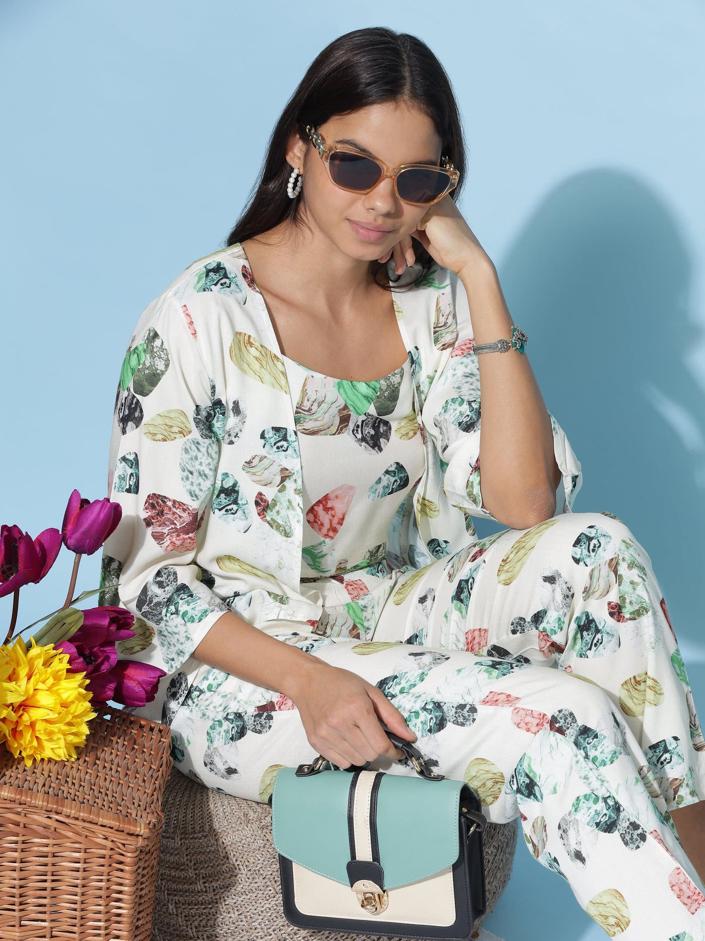 Rayon 3-PC Co-Ords Set Lemon Yellow