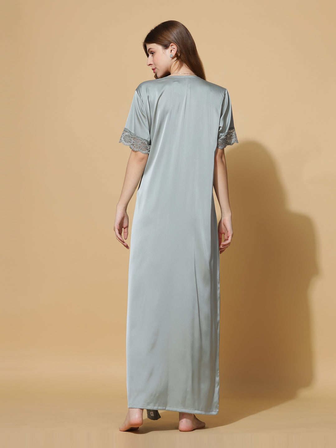  Long Robe Long Gown  Luxurious Long Robes: Explore Our Olive Green Bridal Kimonos- 9shines label 