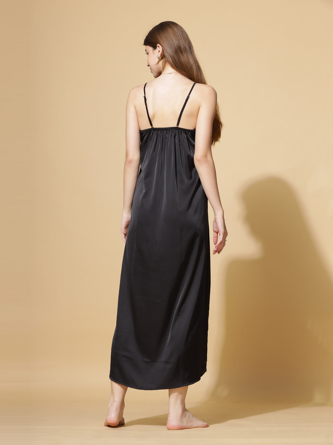 Shop Black Bridal Nighty Dress With Long Robe Gown Online – 9shines label Shop Black Bridal Nighty Dress With Long Robe Gown Online – 9shines label