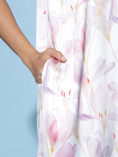 Satin Designer Lavander Nighty