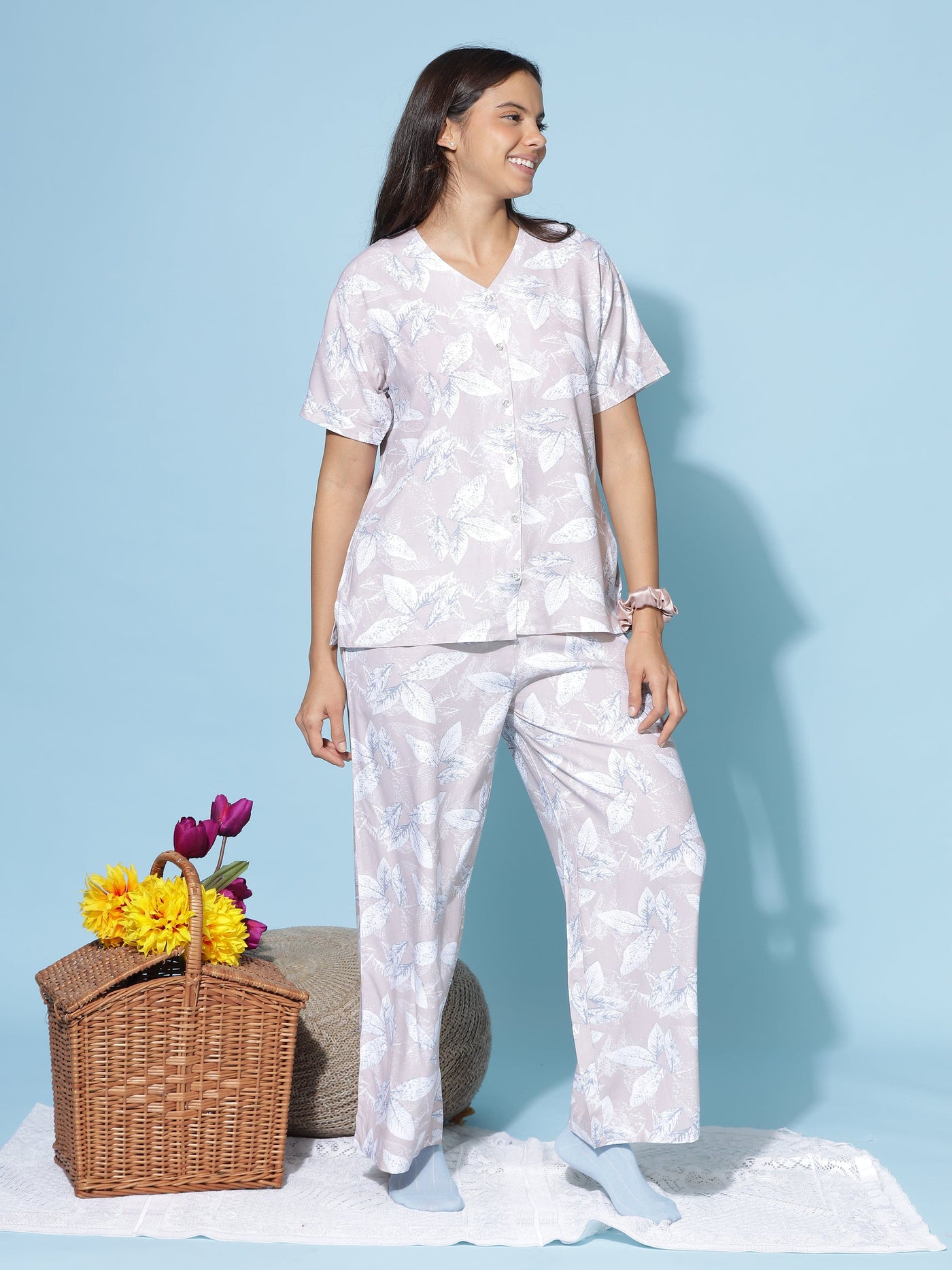 Rayon Co-Ords Set Peach