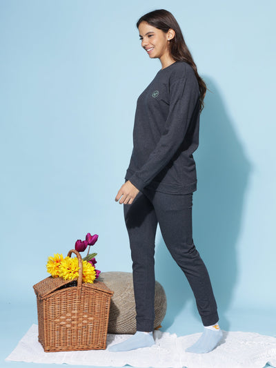 Charcoal Grey Hosiery Cotton Track Suit
