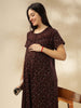 Chocolate Cotton Blend Maternity Feeding Nighty for Women