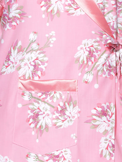 Viscose Blend House Coat Light Pink