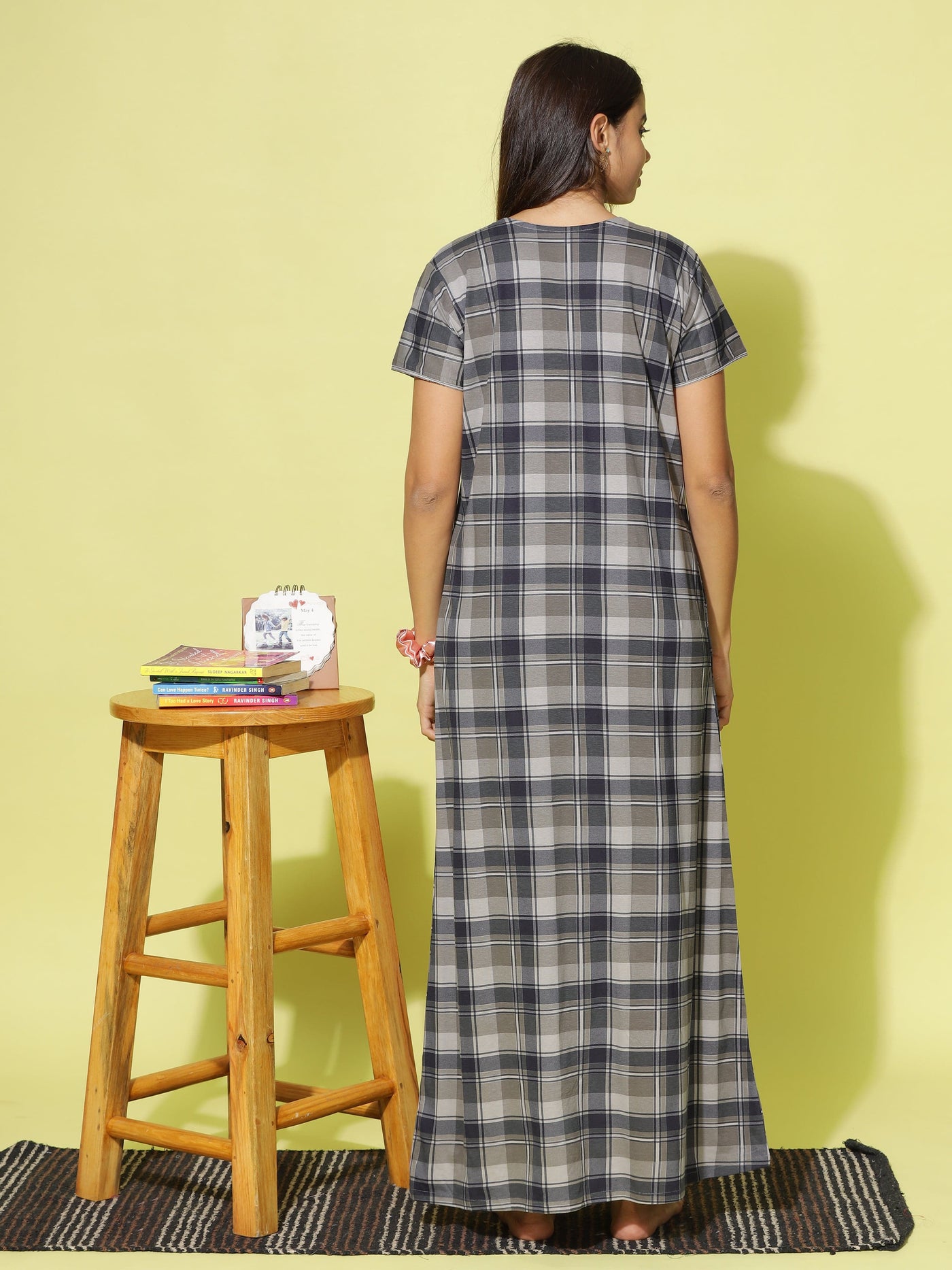 Hosiery Cotton Designer Black Grey Nighty