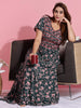 Forest Green Rayon Smocked Frock Nighty for Women