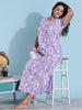 Lavender Pleated Nighty in Pure Cotton with Pockets