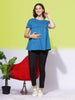 Hosiery Cotton Petrol Blue Maternity Feeding Top