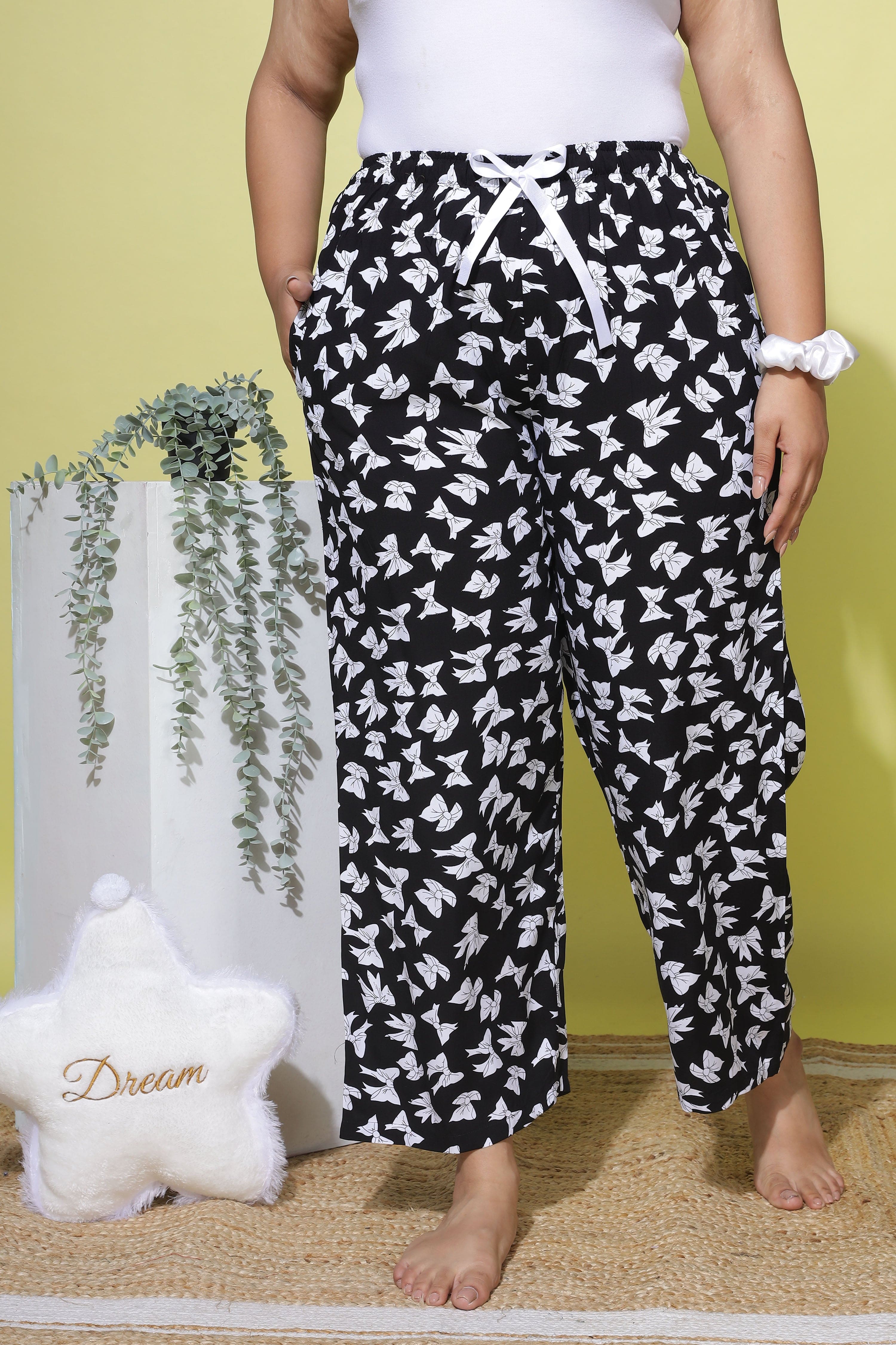 Shop Chic Style Ribbon Black Palazzo Pants for Women Online – 9shines label