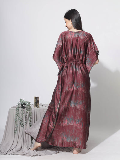 Satin Kaftan Marron