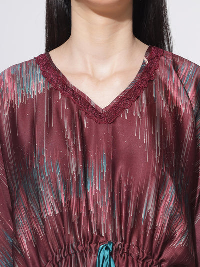 Satin Kaftan Marron