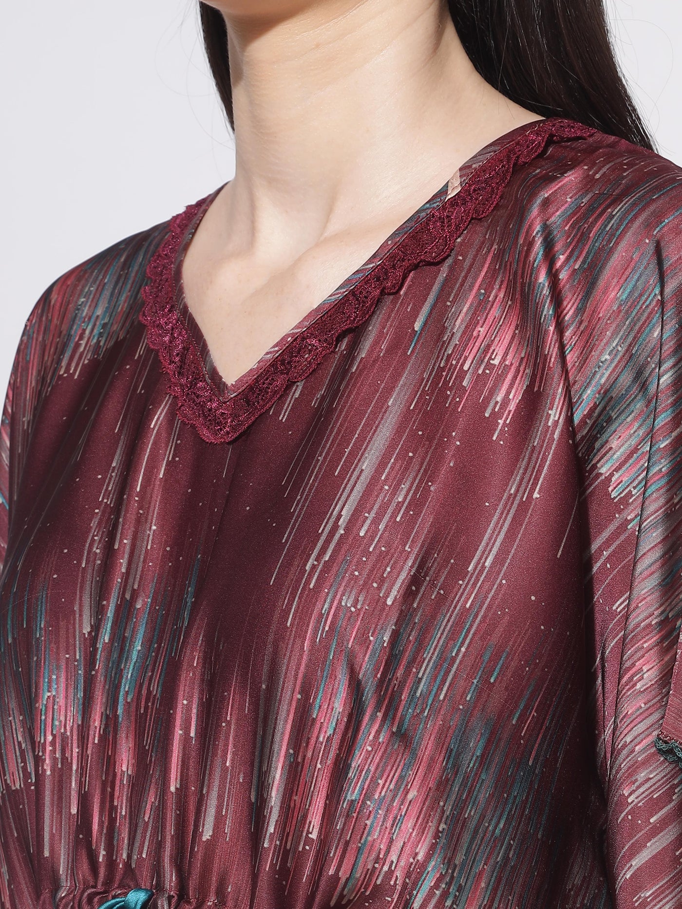 Satin Kaftan Marron