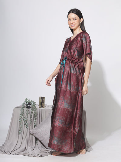 Satin Kaftan Marron