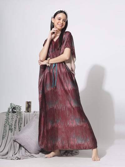 Satin Kaftan Marron