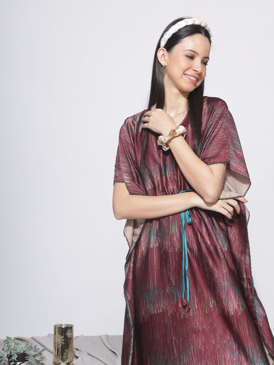 Satin Kaftan Marron