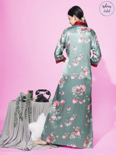 Satin Mugal Green House Coat