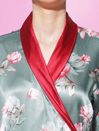 Satin Mugal Green House Coat