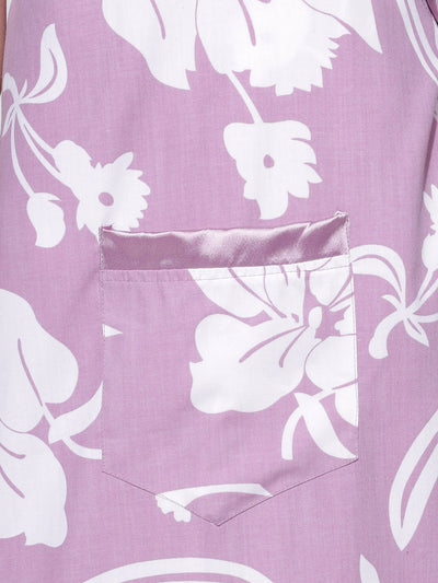 Viscose Blend House Coat | Purple