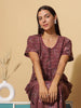 Luxurious Red Wine Pleated Nighty for a Stylish Night Look