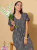 Stylish Dark Green Pleated Nighty for Lounging at Home
