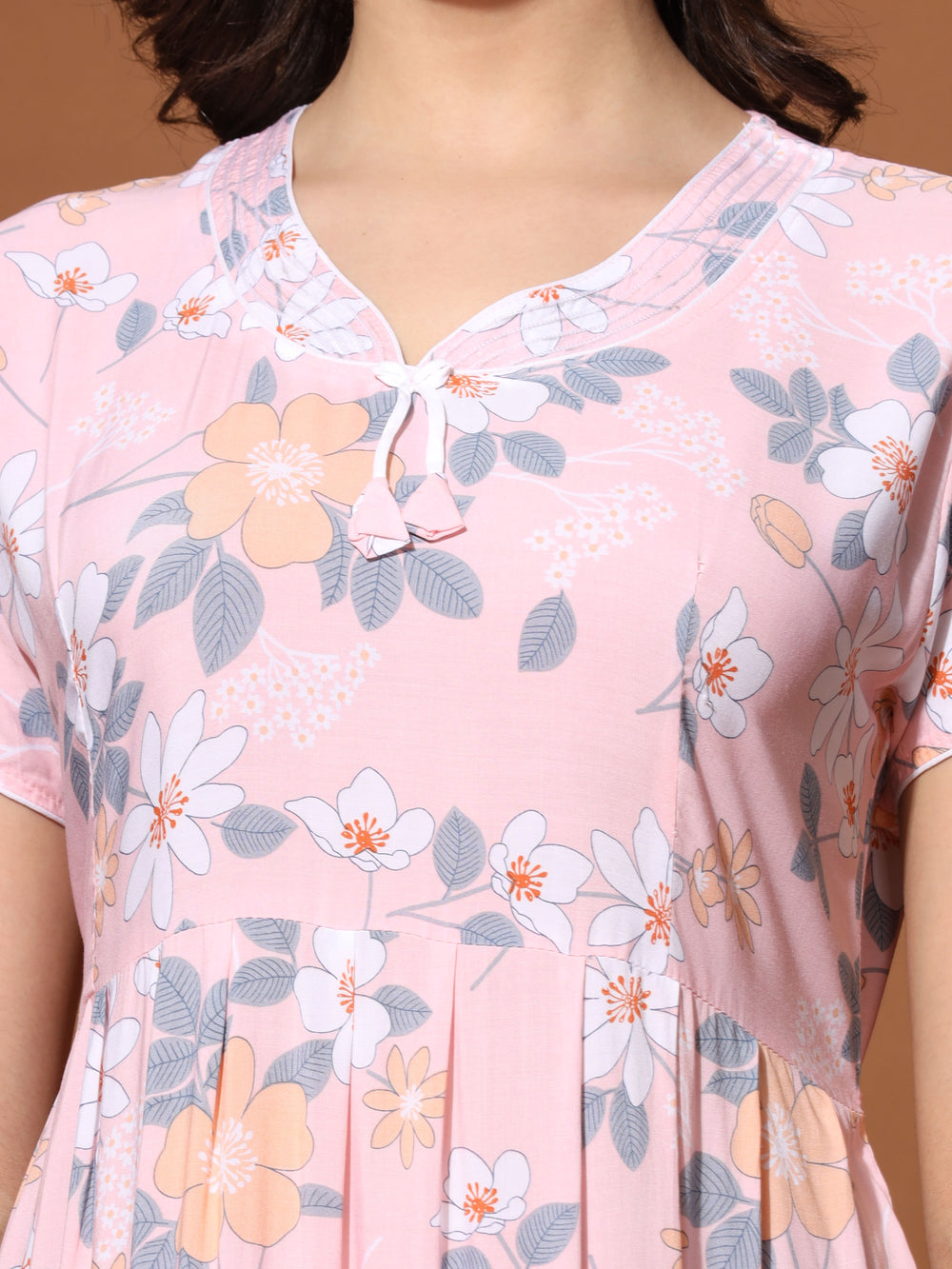  Rayon Designer Nighty  Frock Style Trendy Designer Maxi Nightgown Dress for Women- 9shines label 