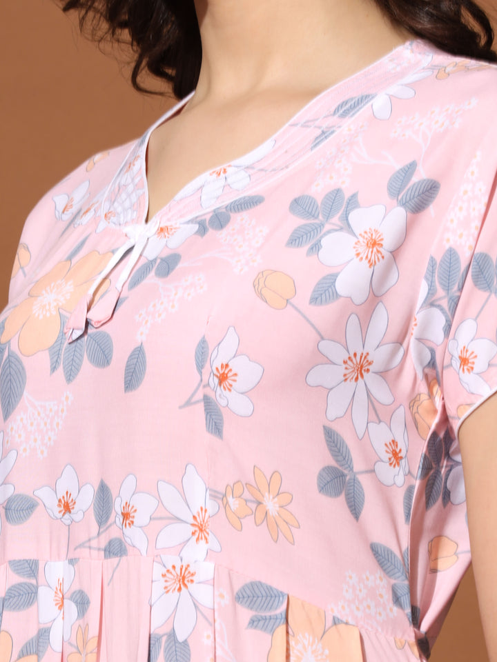  Rayon Designer Nighty  Frock Style Trendy Designer Maxi Nightgown Dress for Women- 9shines label 