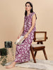 Teal Violet Comfortable Nighty with Flowing Maxi Silhouette