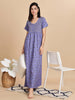 Beautiful Violet Pleated Maxi Nightdress with Soft Fabric