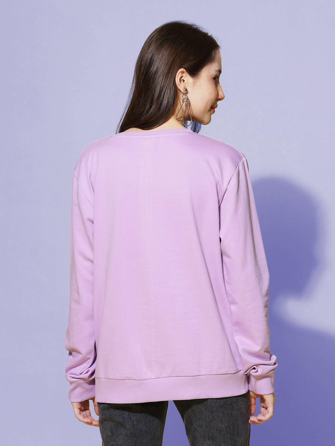  Sweatshirt  Lavender Loveliness: Explore Our Women's Solid Sweatshirt Collection- 9shines label 