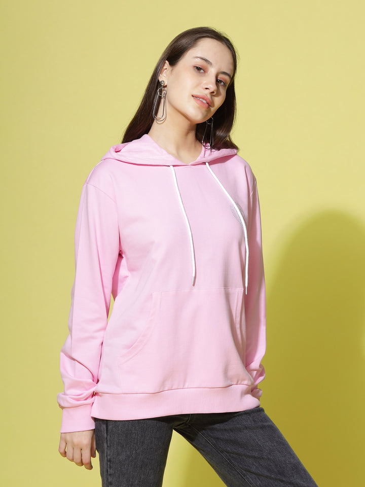 Hosiery Cotton Hoodie Baby Pink - 9shines label