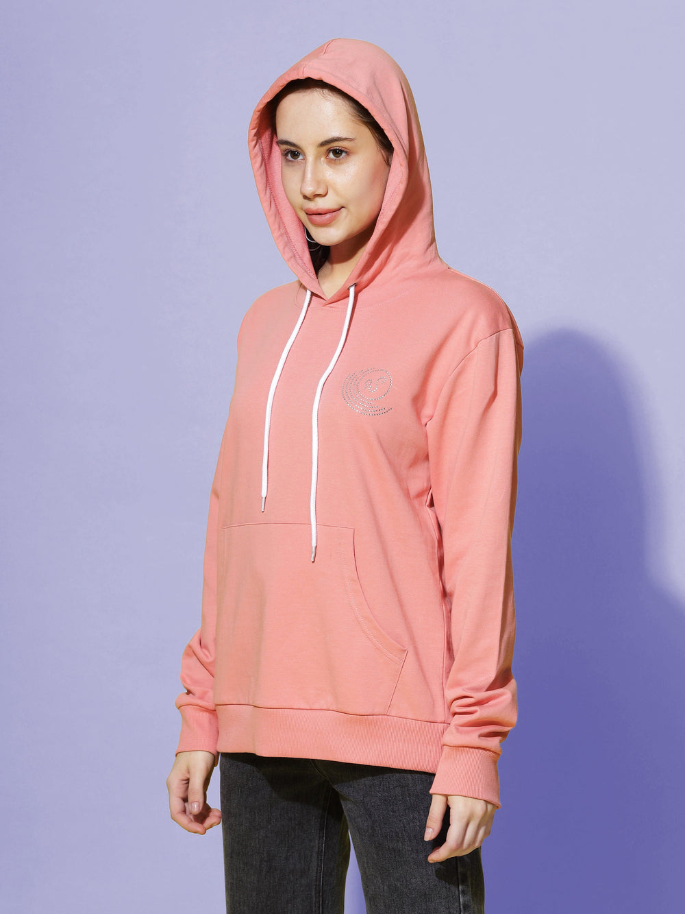  Hoodies  Shop the Latest Trends: Solid Peach Hoodies for Women - 9shines Label- 9shines label 