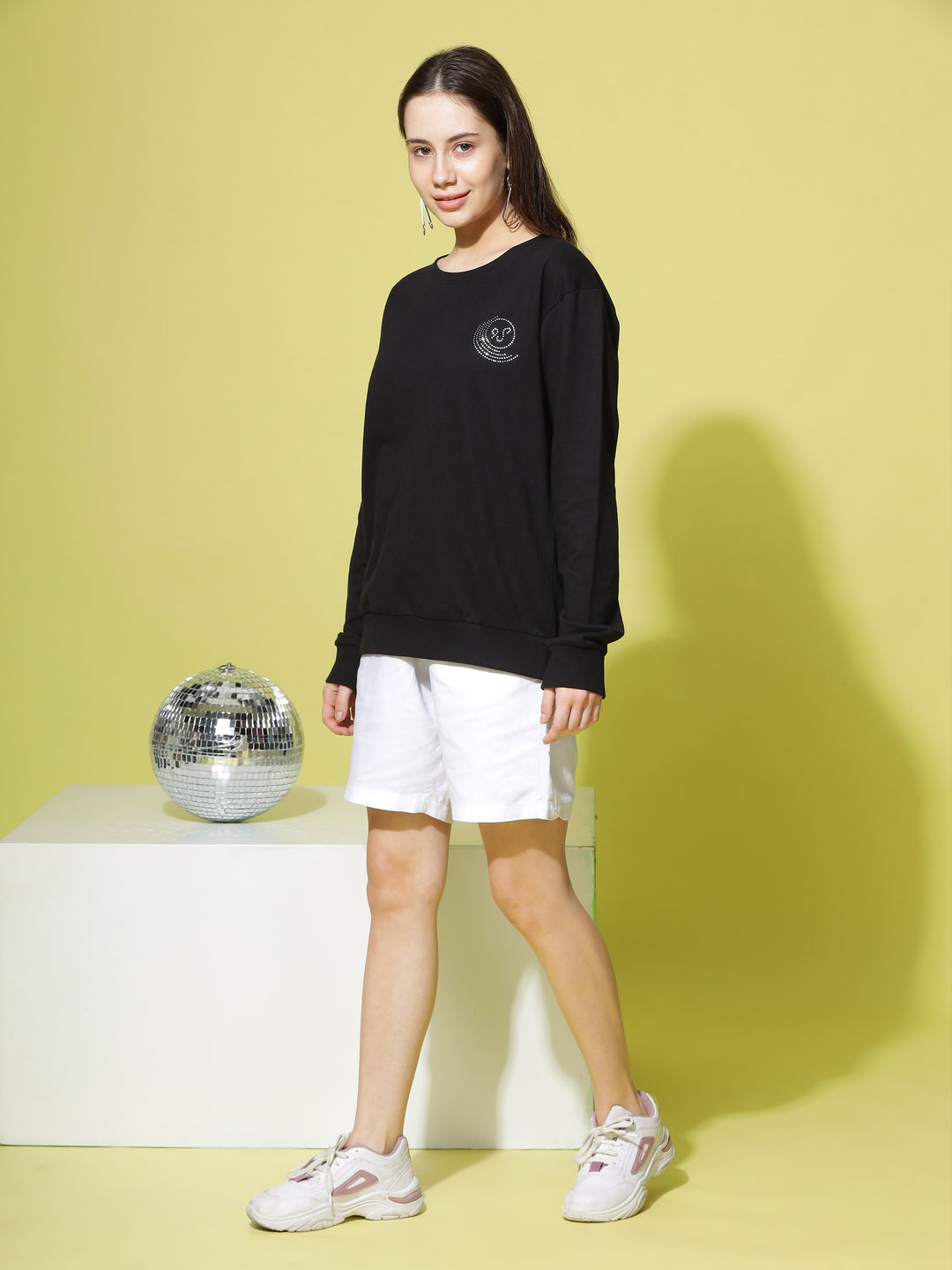 Hosiery Cotton Sweatshirt Black - 9shines label