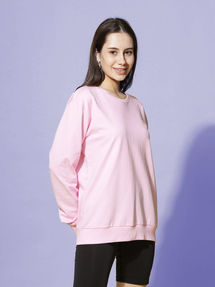  Sweatshirt  Shop Stylish Full Sleeve Sweatshirt in Baby Pink - 9shines Label- 9shines label 