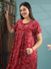 Stylish Red Alpine Maxi Nighty -  Perfect for Comfort & Nursing