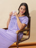 Sadabahar Peri Winkle Embroidered Nighty with Soft Alpine Fabric
