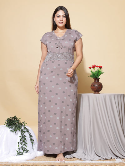 Hosiery Cotton Designer Grey Nighty