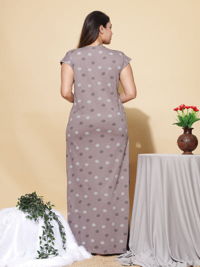 Hosiery Cotton Designer Grey Nighty