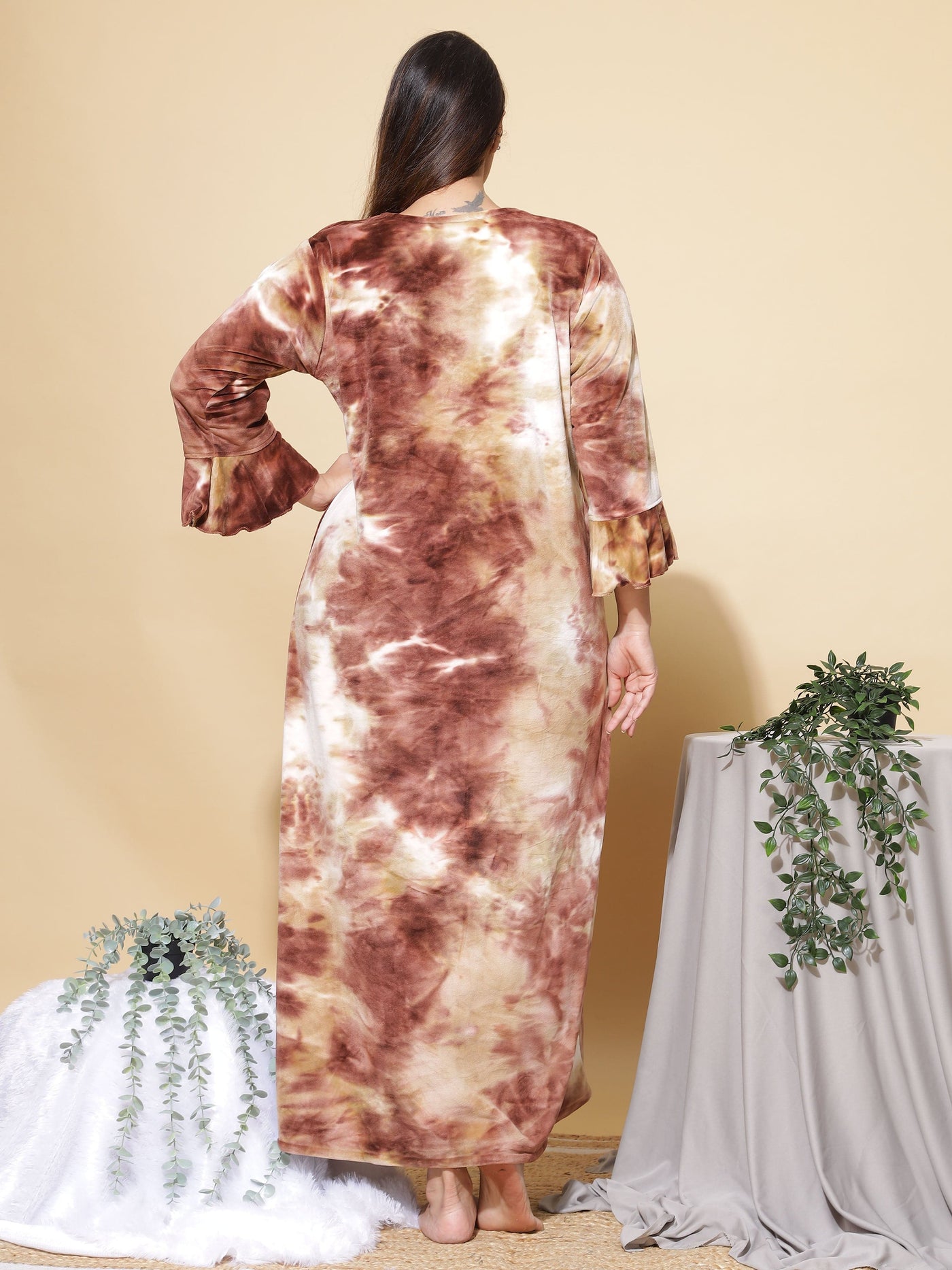 Velvet Designer Nighty Brown