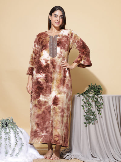 Velvet Designer Nighty Brown