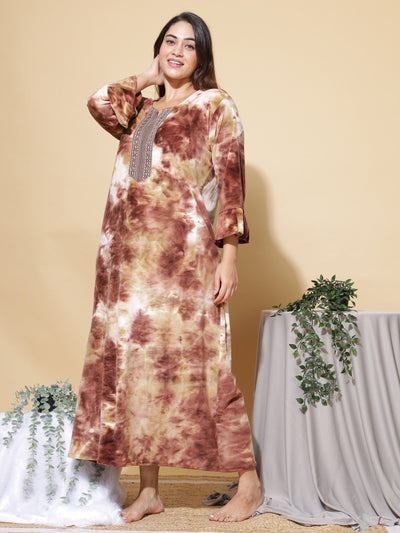 Velvet Designer Nighty Brown