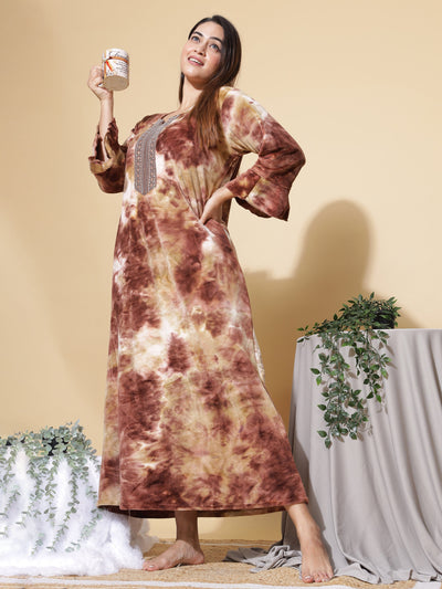 Velvet Designer Nighty Brown