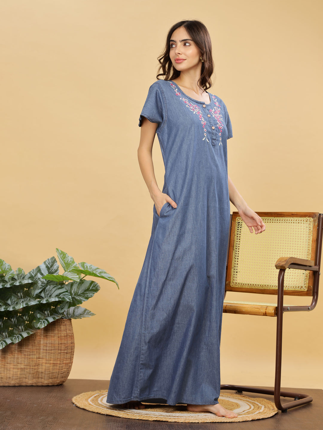 Denim Nighty Maxi Online Juliet Nighties Latest Models Denim Dark