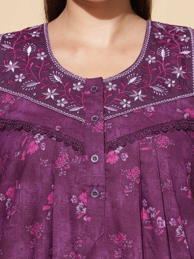 Polyester Viscose Designer Purple Nighty