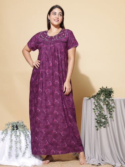 Polyester Viscose Designer Purple Nighty