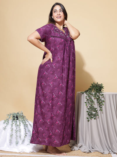Polyester Viscose Designer Purple Nighty